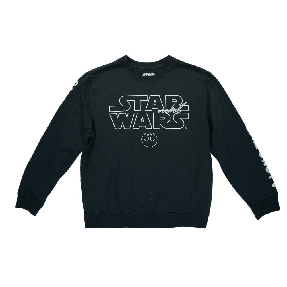 Star Wars Rebel Sweatshirt Print On Sleeves 2XL Women's Black EUC